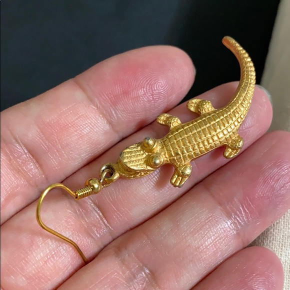 🖤VTG💕AK crocodile 🐊 earrings - Picture 3 of 11
